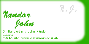 nandor john business card